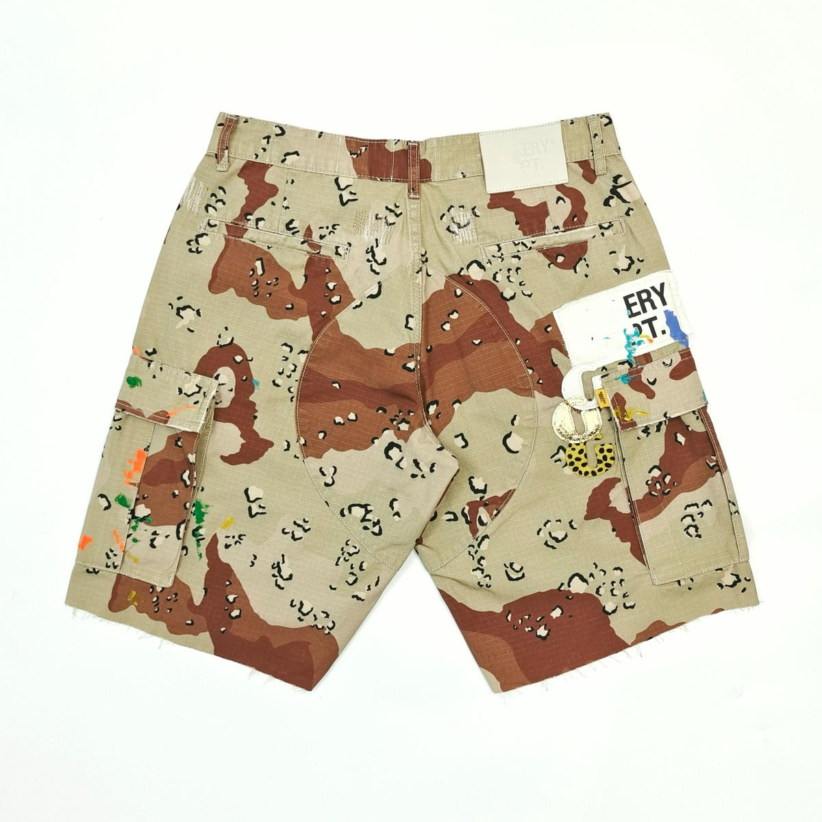 Gallery Dept. Kenzi Chocolate Chip Appliquéd Distressed Camouflage-Print Cotton-Ripstop Shorts