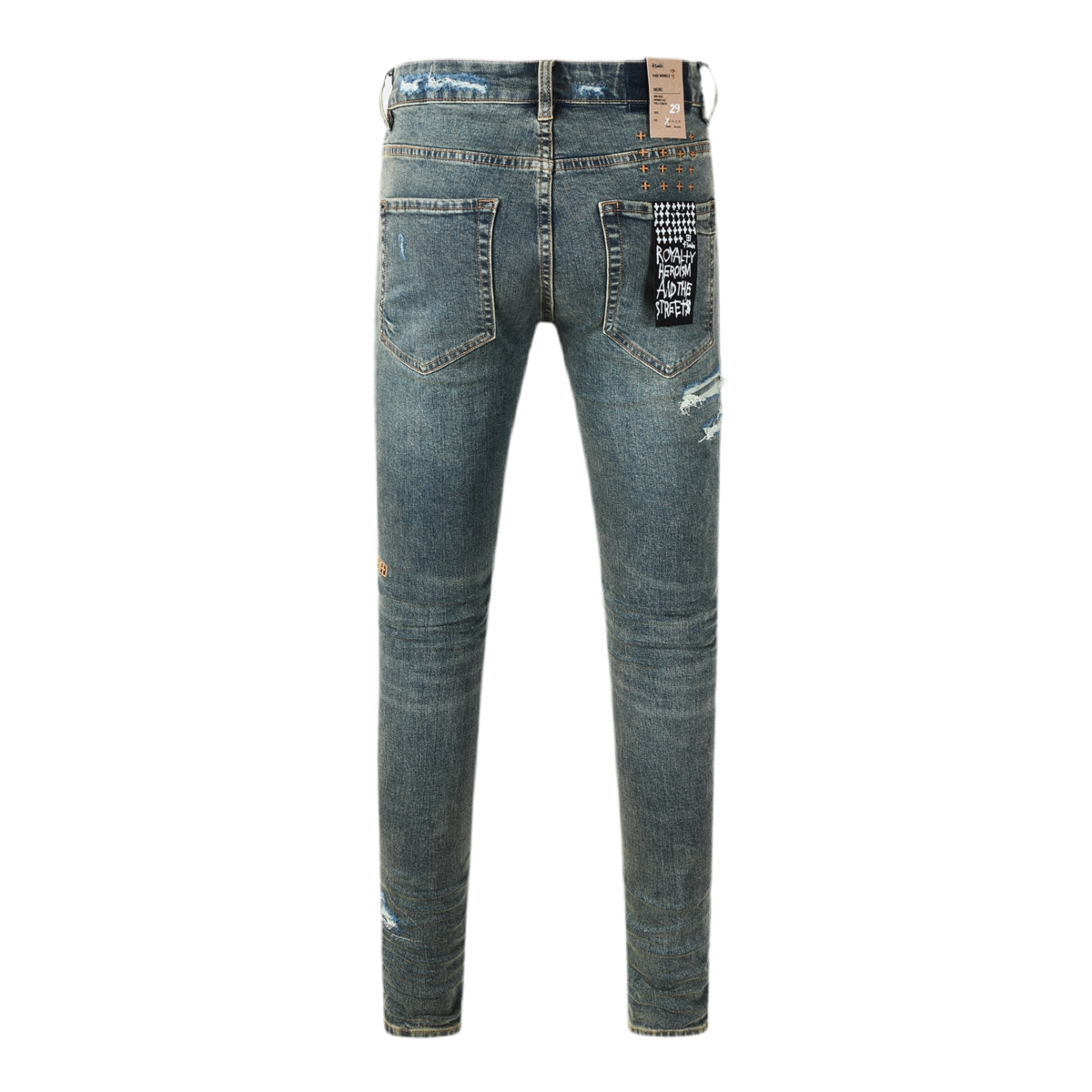 KSUBI JEANS DENIM DISTRESSED BLUE