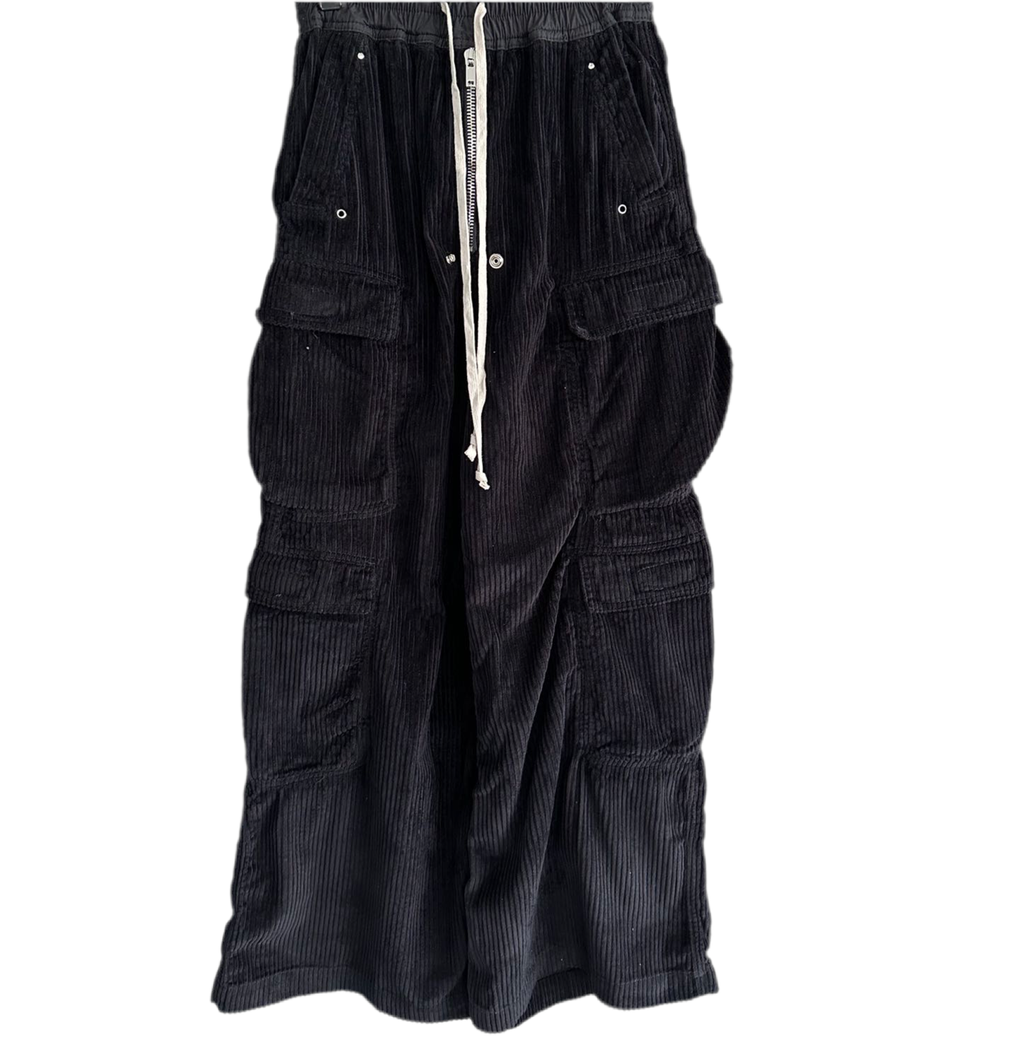 Black Rick Owens Men's Geth Belas Velvet Cargos