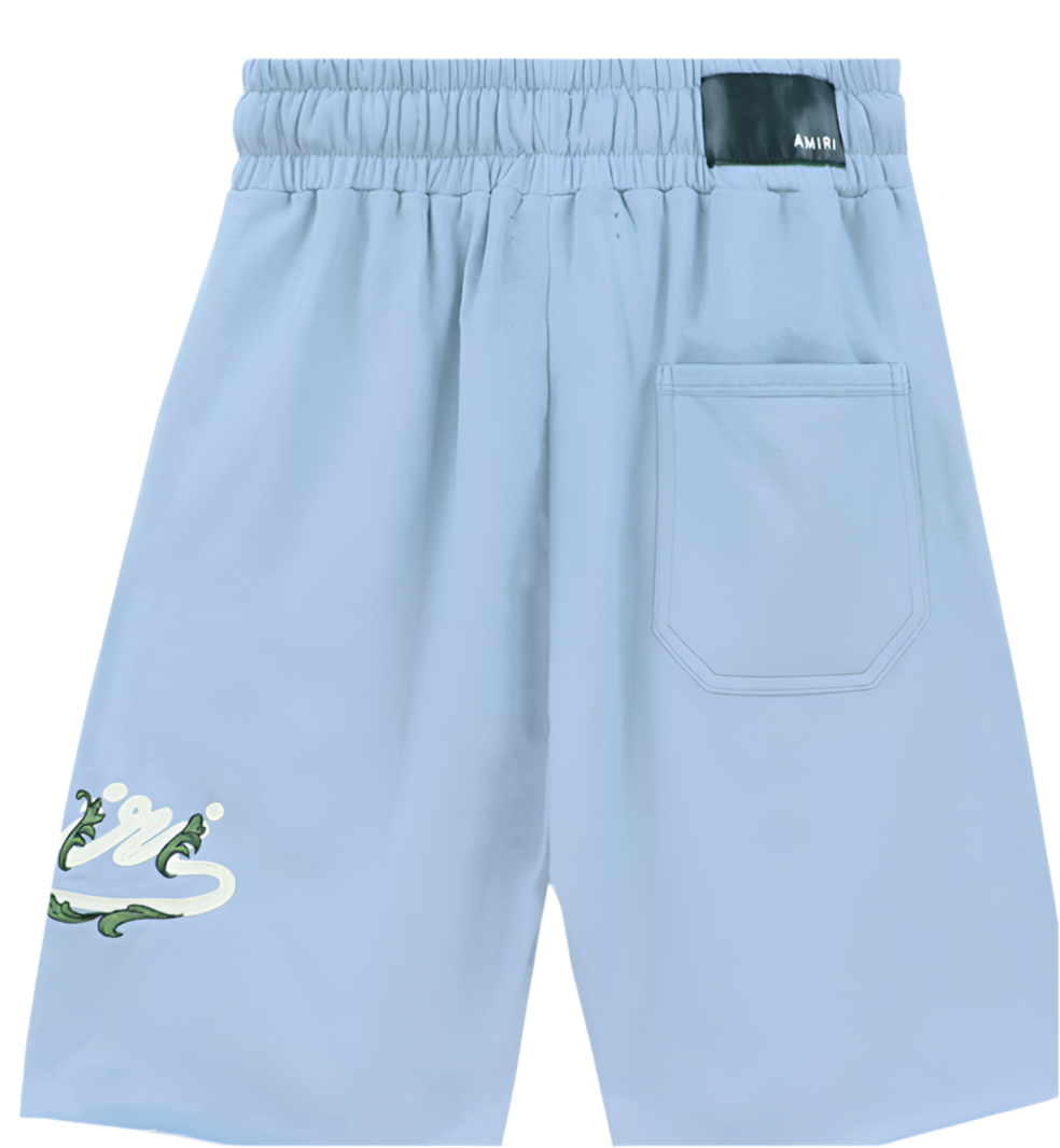 AMIRI BLUE SHORTS FILIGREE LOGO