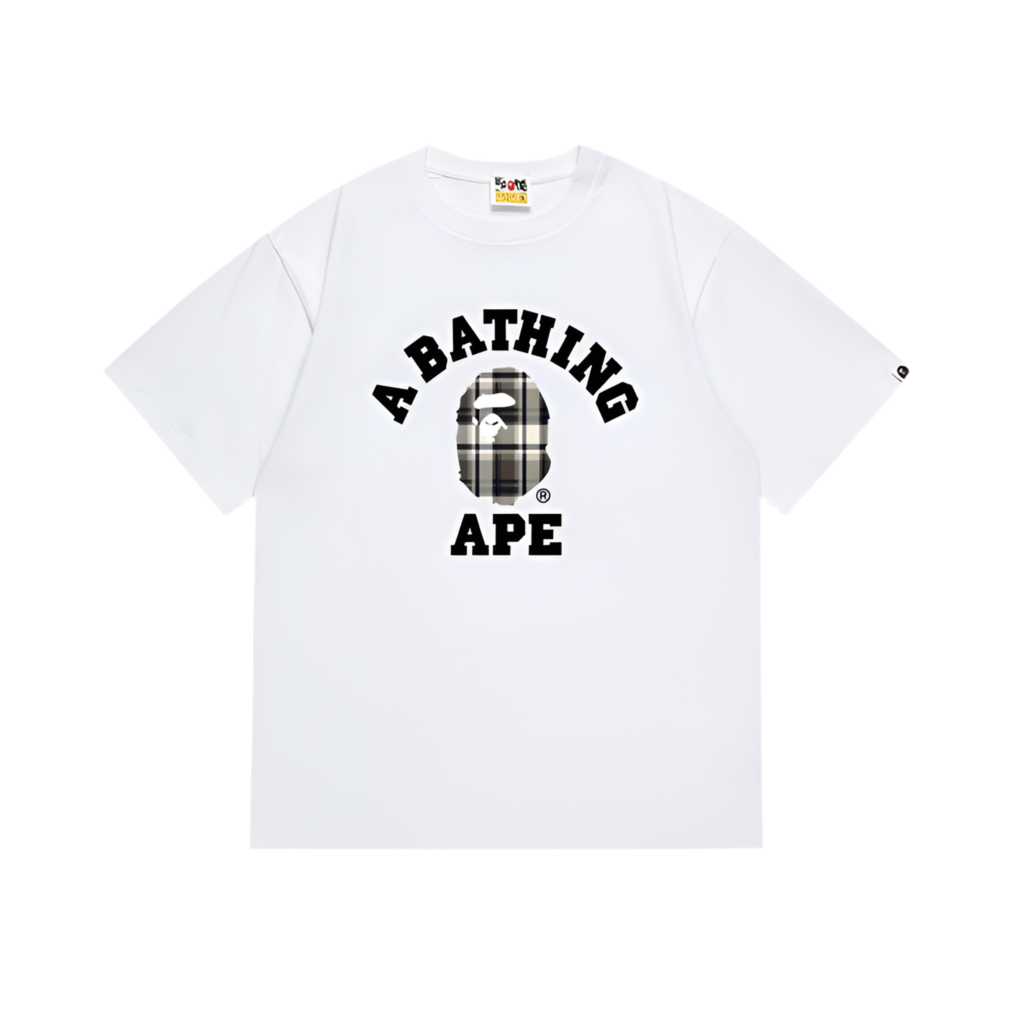 BAPE Check College Tee
White