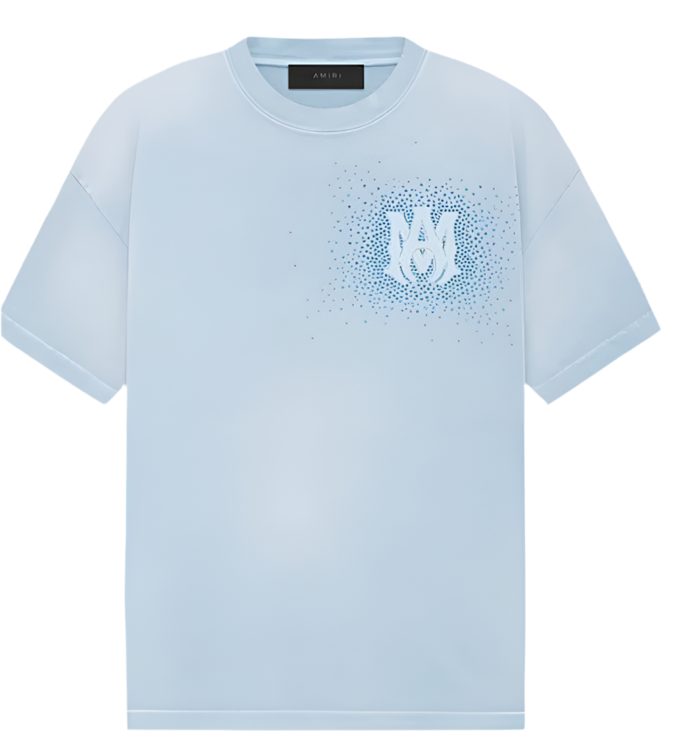 AMIRI CRYSTAL BURST TEE- ASHLEY BLUE