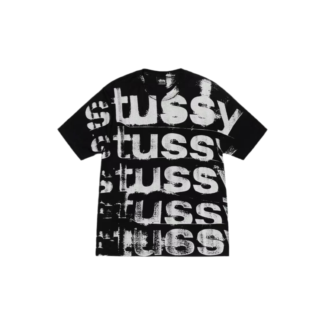 Black STUSSY STAMP TEE