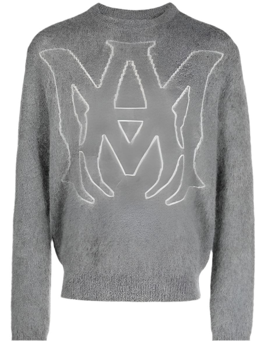 AMIRI
logo-jacquard mohair-blend jumper Grey
