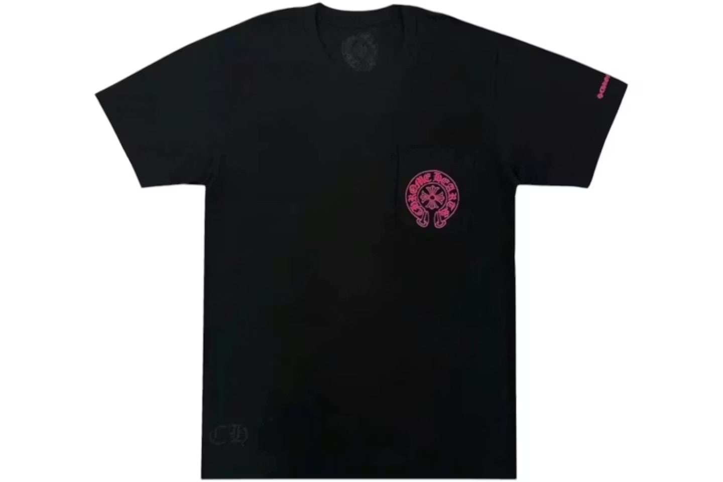 Chrome Hearts Pink Horseshoe Pocket Sleeve TeeBlack