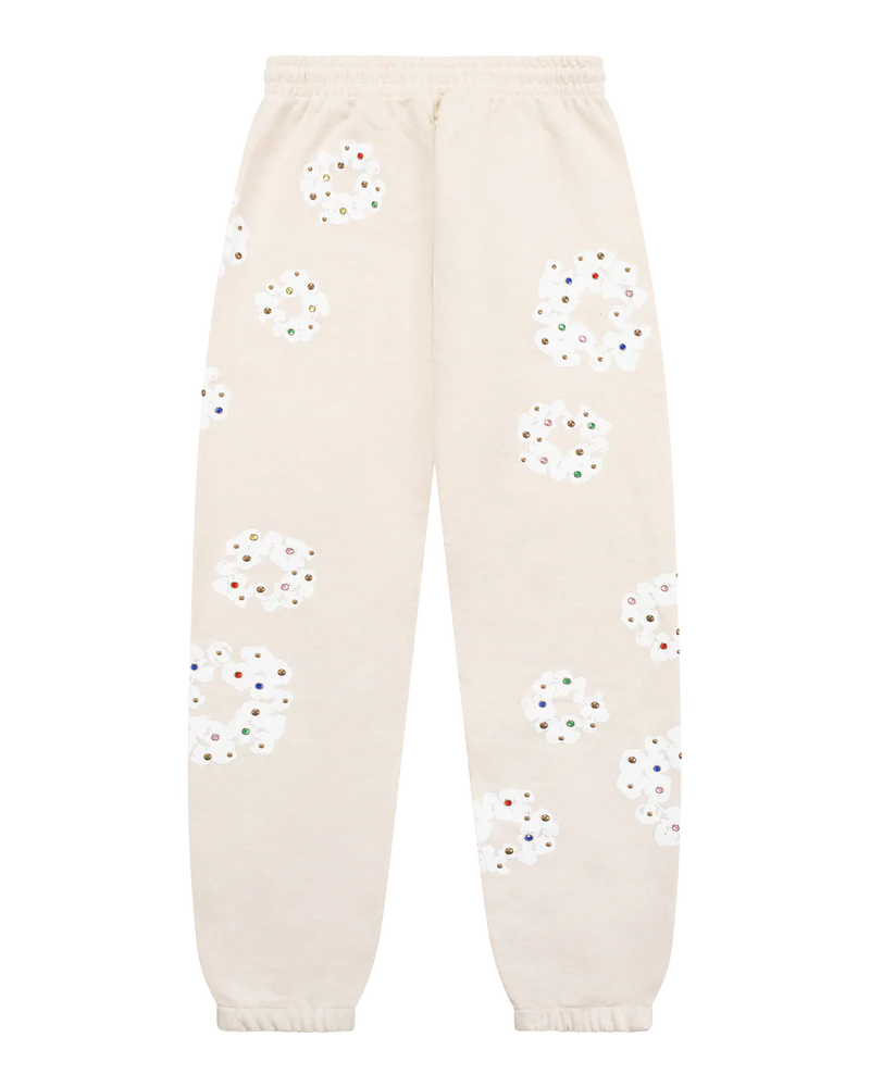 Denim Tears Rhinestone Cotton Wreath Sweatpants 'Oatmeal'
