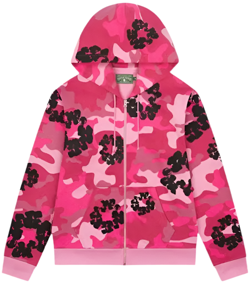 Denim Tears Pink Camo Cotton Hoodie