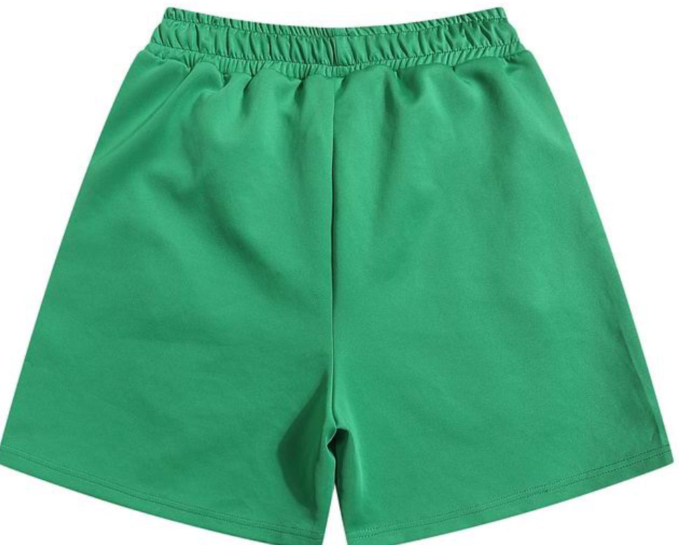 PALM ANGELS Green TRACK SHORTS