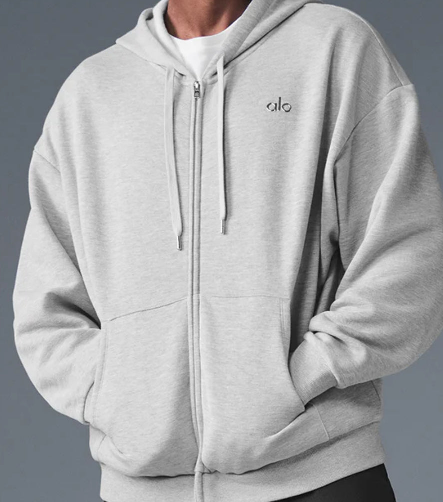 ALO Accolade Full Zip Hoodie Grey