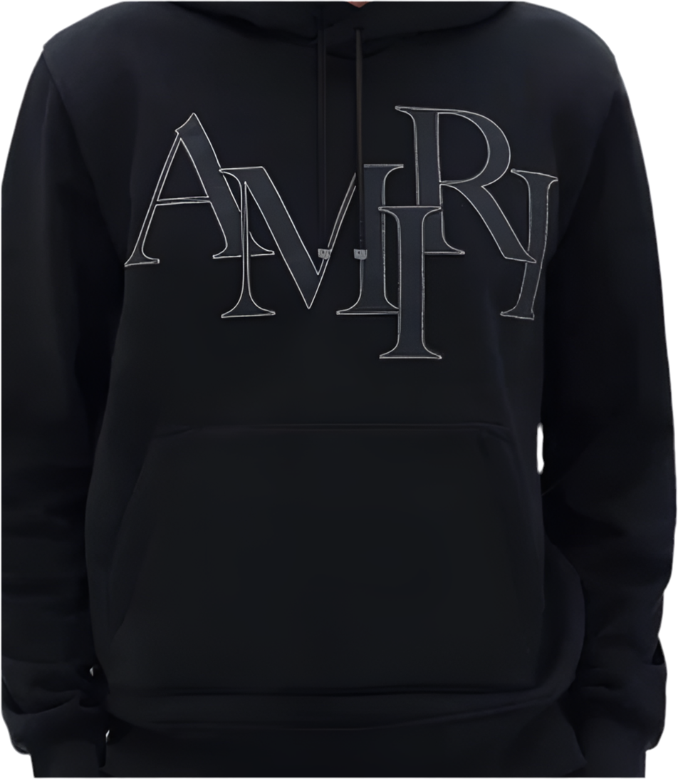 AMIRI KNITTED STAGGERED LOGO HOODIE