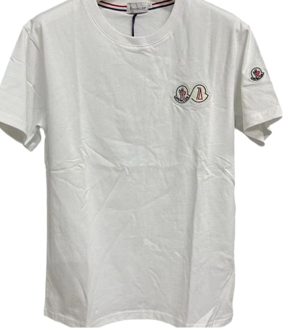 Moncler double logo tee white