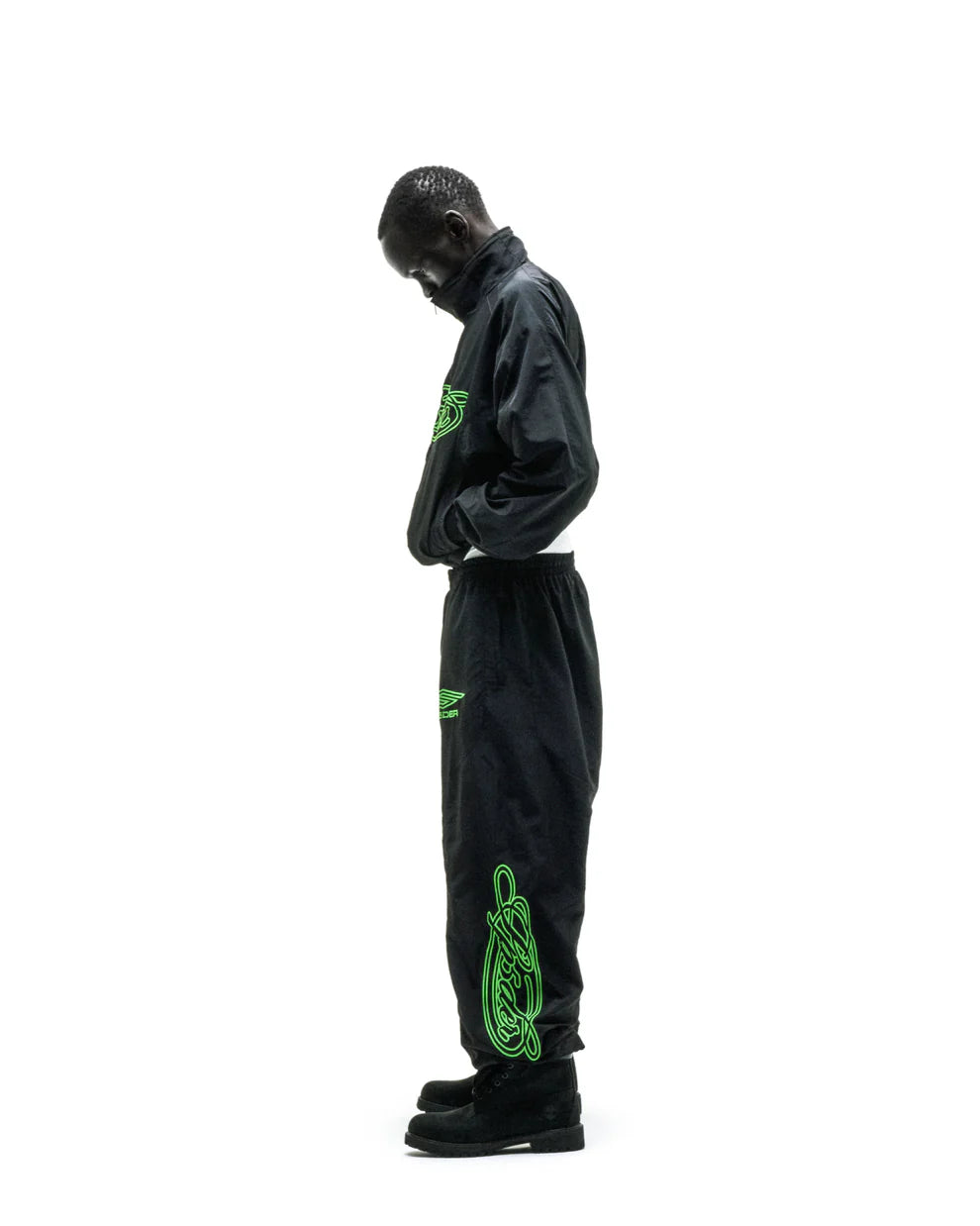 BLACK SCRIPT WARM UP JACKET SP5DER