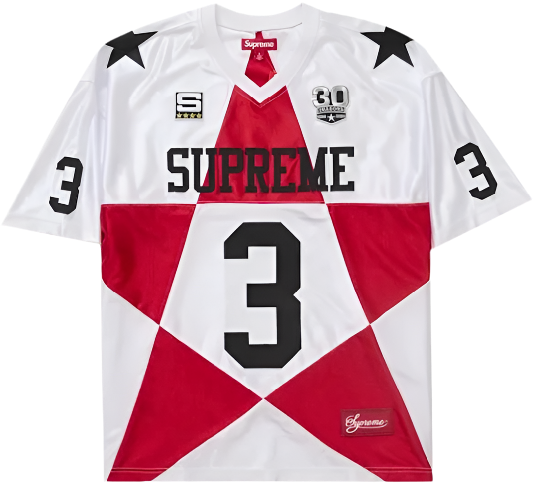 cSupreme Star Football Jersey 'White Red'