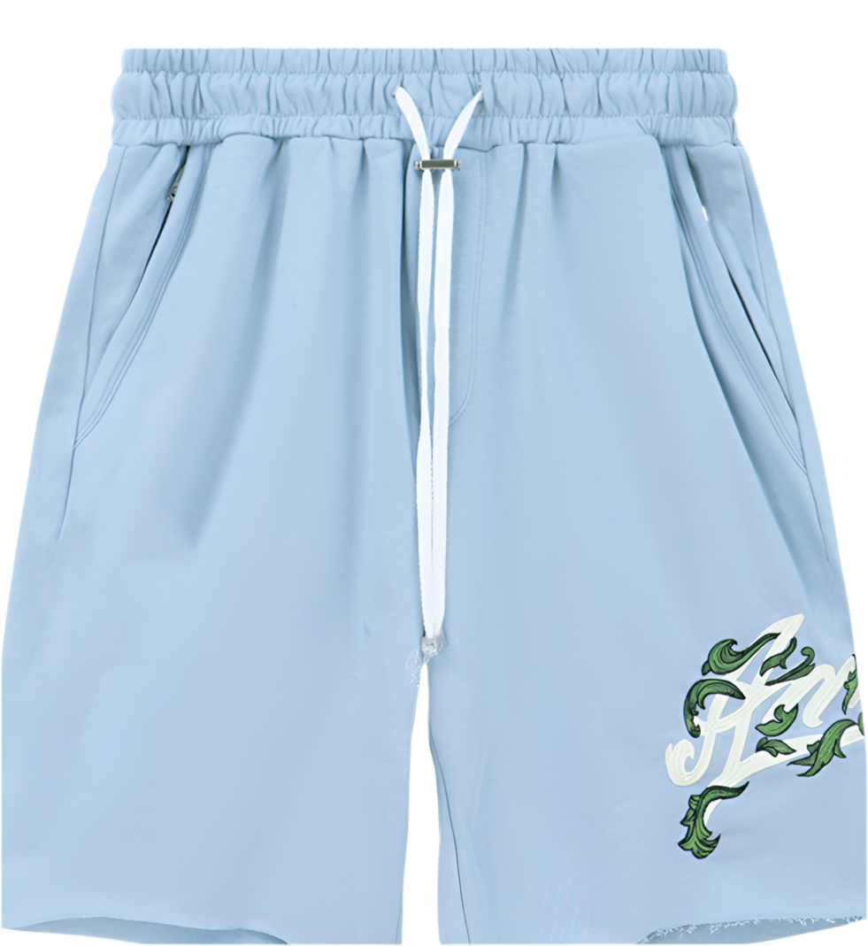 AMIRI BLUE SHORTS FILIGREE LOGO