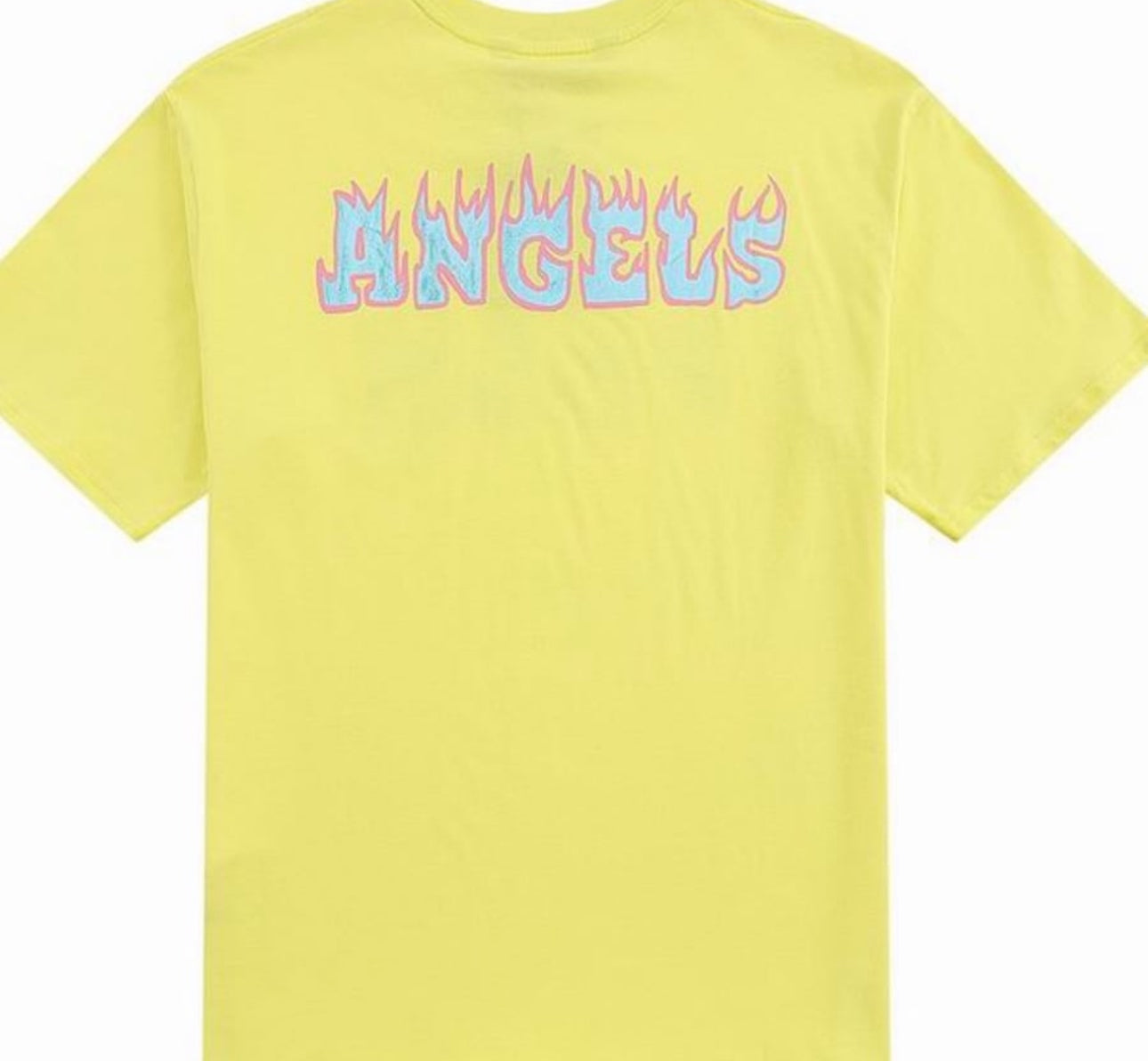 Palm Angels Logo Flames Vint Tee Yellow