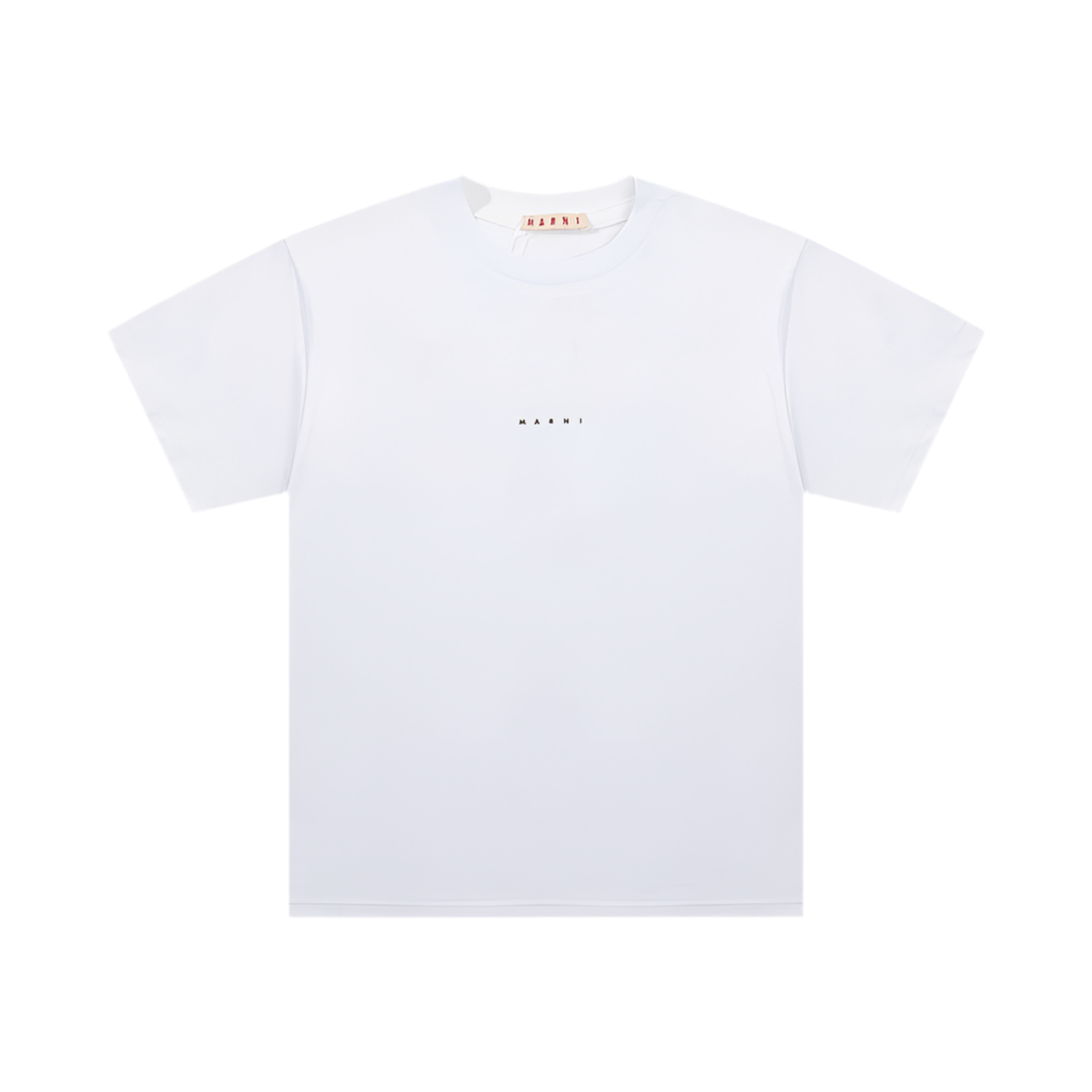 White organic cotton T-shirt with Mini logo Marni