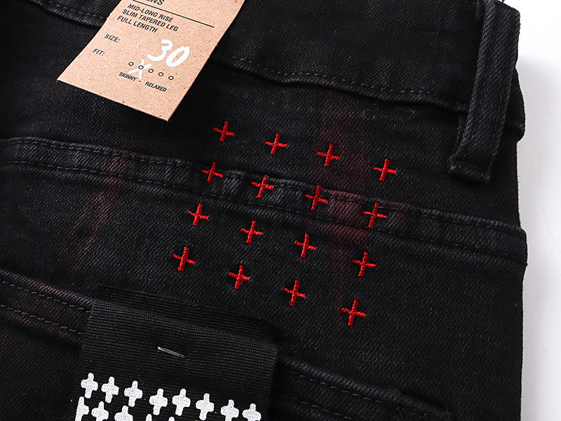 Ksubi Van Winkle Acid Wash Skinny Jeans "Refrakt Red"