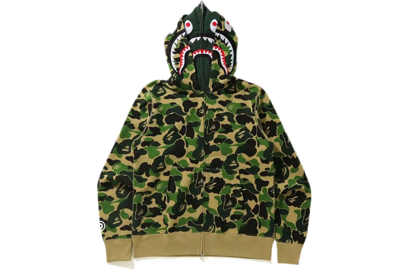 BAPE Big ABC Camo Shark Wide Full Zip Double Hoodie
Green