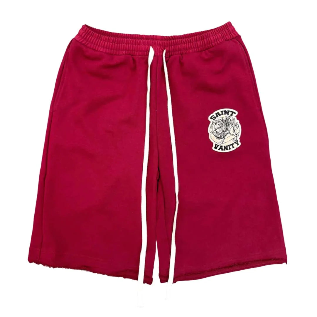 Saint Vanity Crimson Uniform Shorts Red