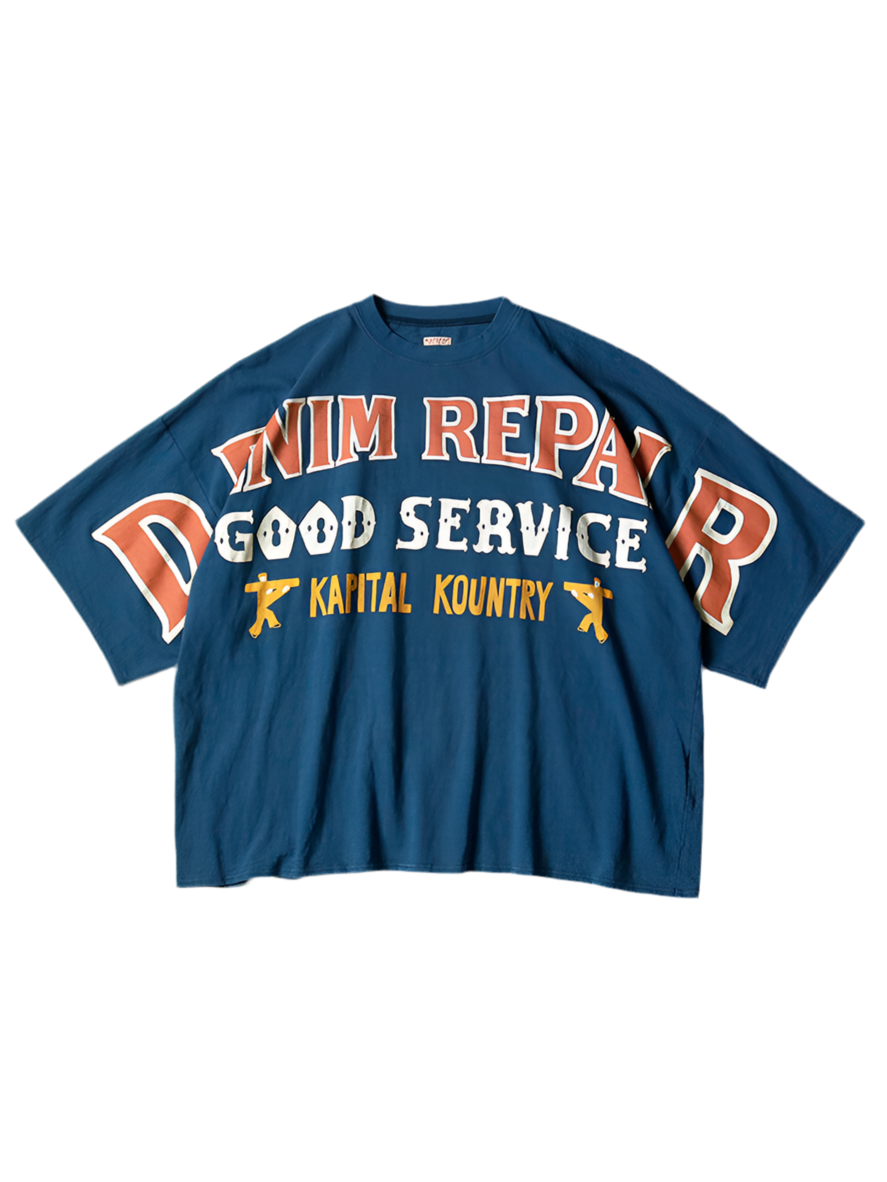 Denim Repair Kapital Jersey Huge Tee BLUE
