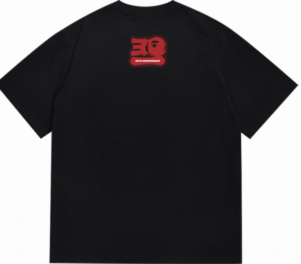 Bape 30th Anniversary Ape Head Tee 'Black/Red' |