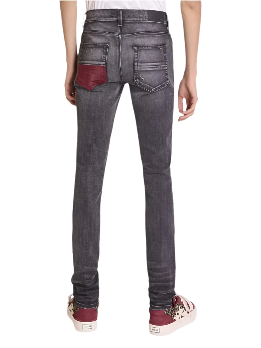 AMIRI Lurex Mx1 Distressed Skinny Jeans