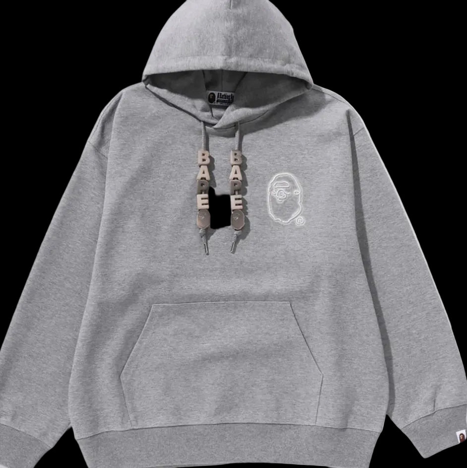 3D LETTER PULLOVER HOODIE MENS GREY