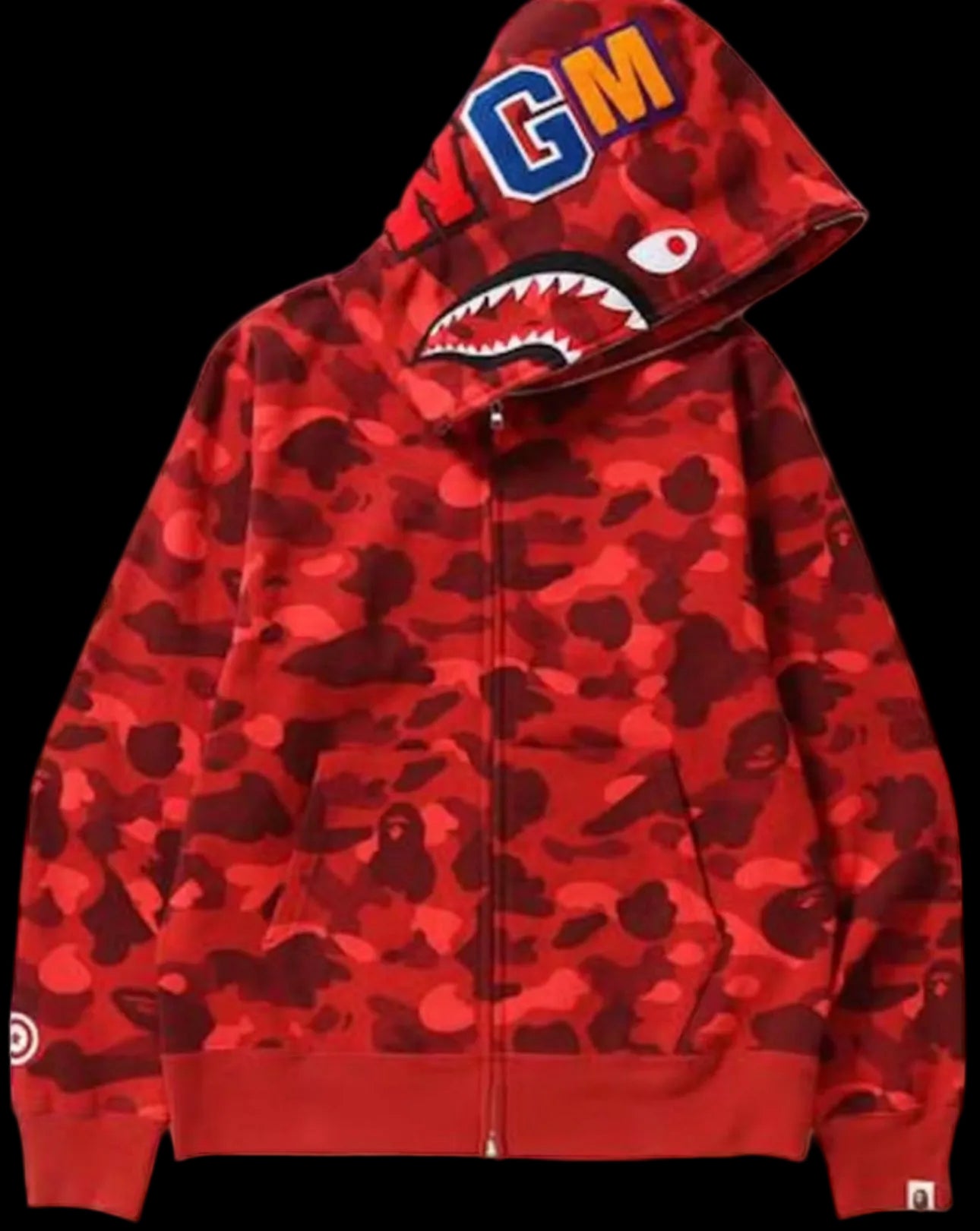 BAPE Color Camo Shark Full Zip Hoodie Red