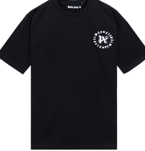 Black Palm Angel Circle Logo Tee