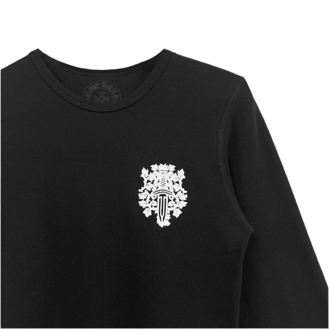 Chrome Hearts Dagger Waffle Thermal Long Sleeve Shirt Black