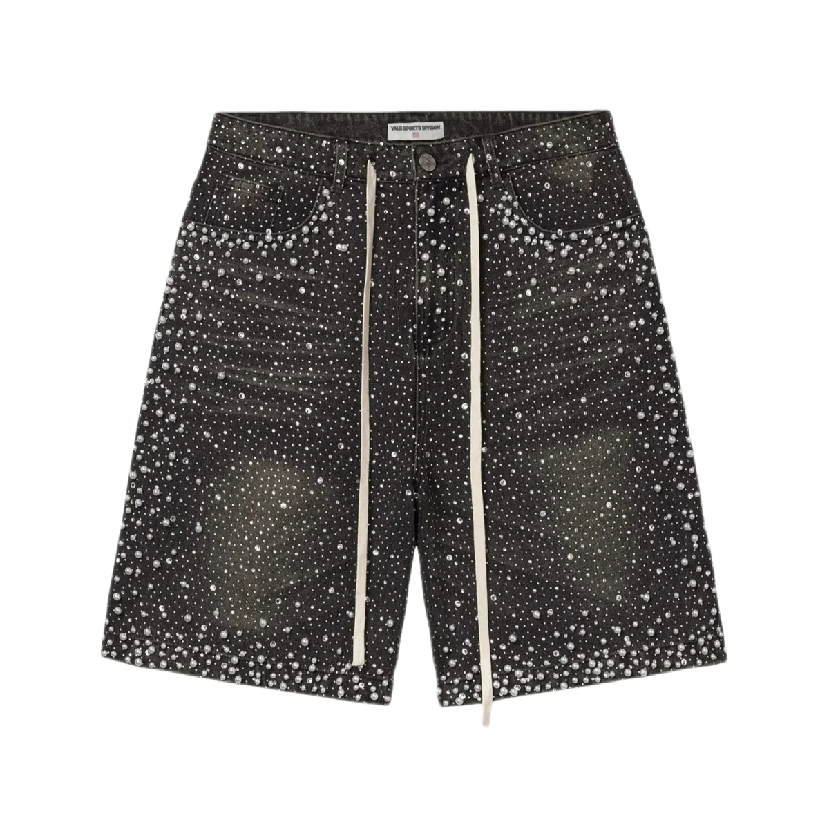 Vale Forever Rain Storm Rhinestone Jean Shorts Black