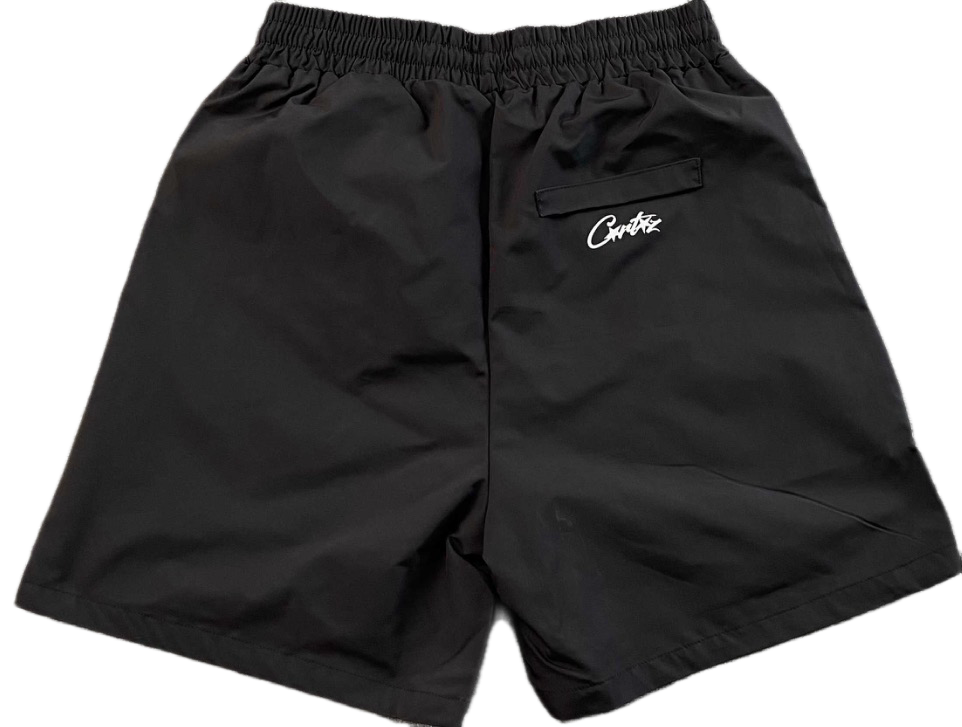 Corteiz Mesh Shorts Diagonal Logo Black