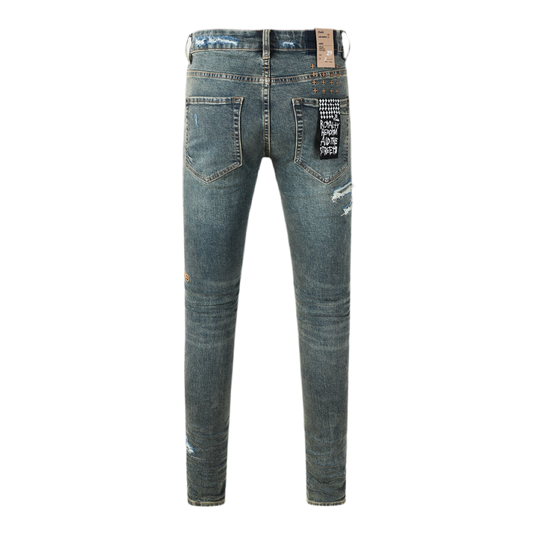 KSUBI JEANS DENIM DISTRESSED BLUE