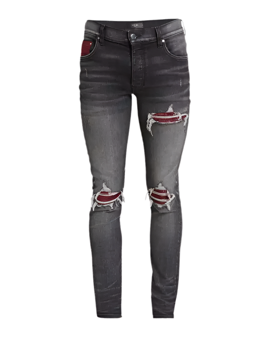 AMIRI Lurex Mx1 Distressed Skinny Jeans