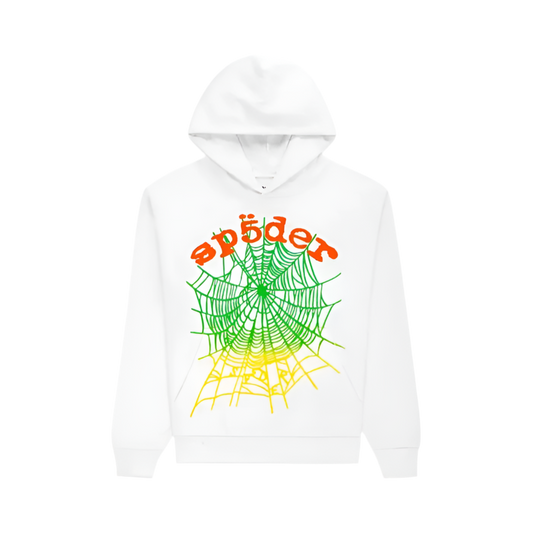 Sp5der Og Web V2 Gradient Hoodie 'White'