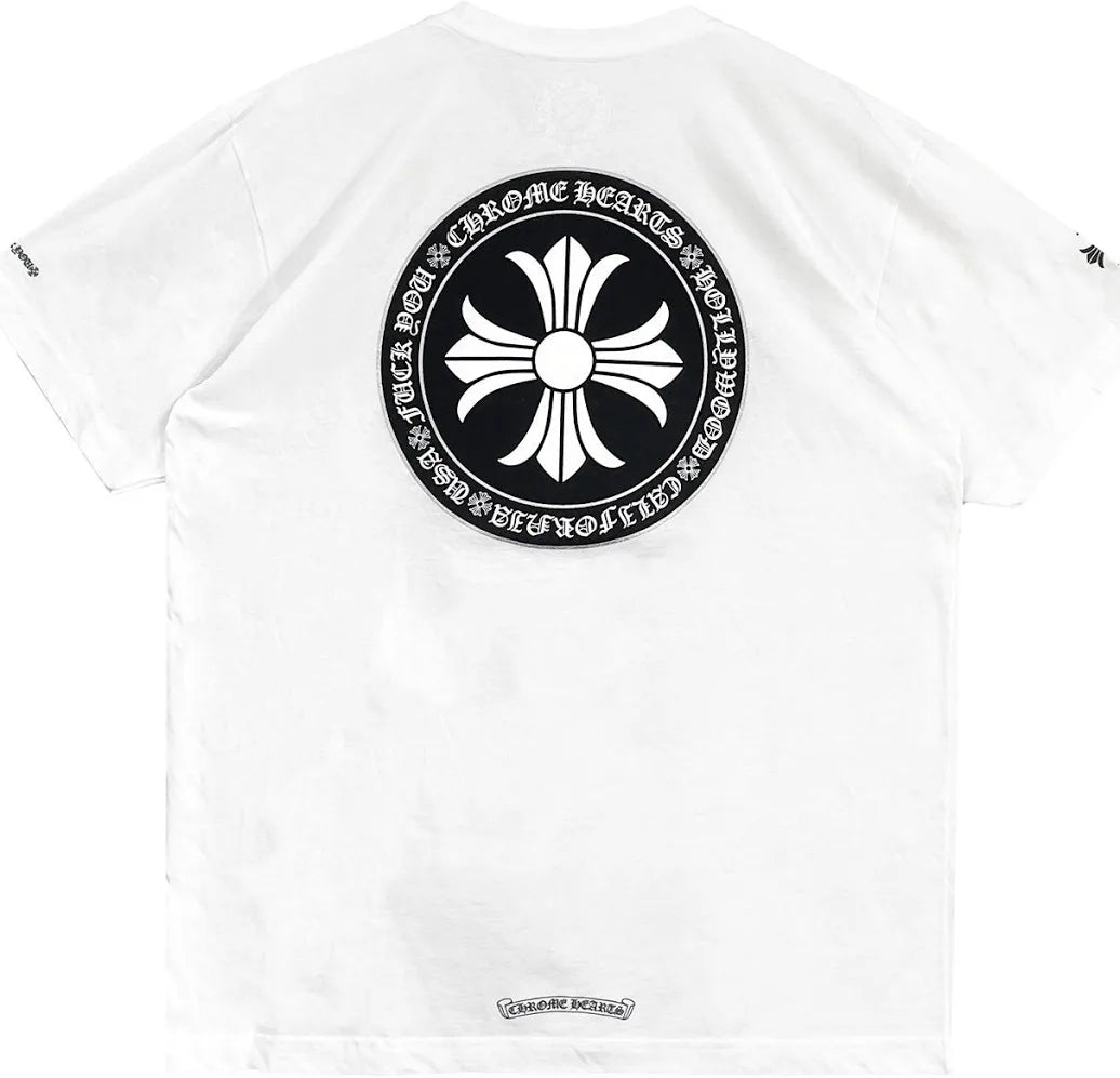 Chrome Hearts Hollywood Plus Cross Logo white Short Sleeve Tee