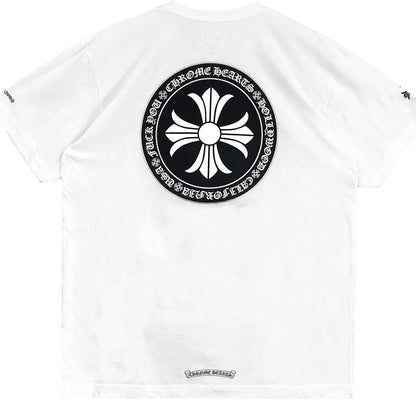 Chrome Hearts Hollywood Plus Cross Logo white Short Sleeve Tee
