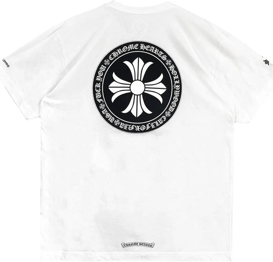 Chrome Hearts Hollywood Plus Cross Logo white Short Sleeve Tee