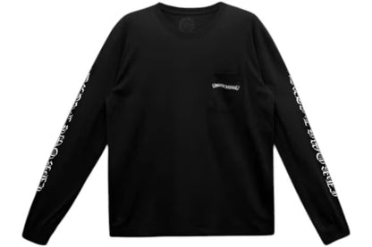 Chrome Hearts Scroll Logo L/S Pocket T-shirtBlack