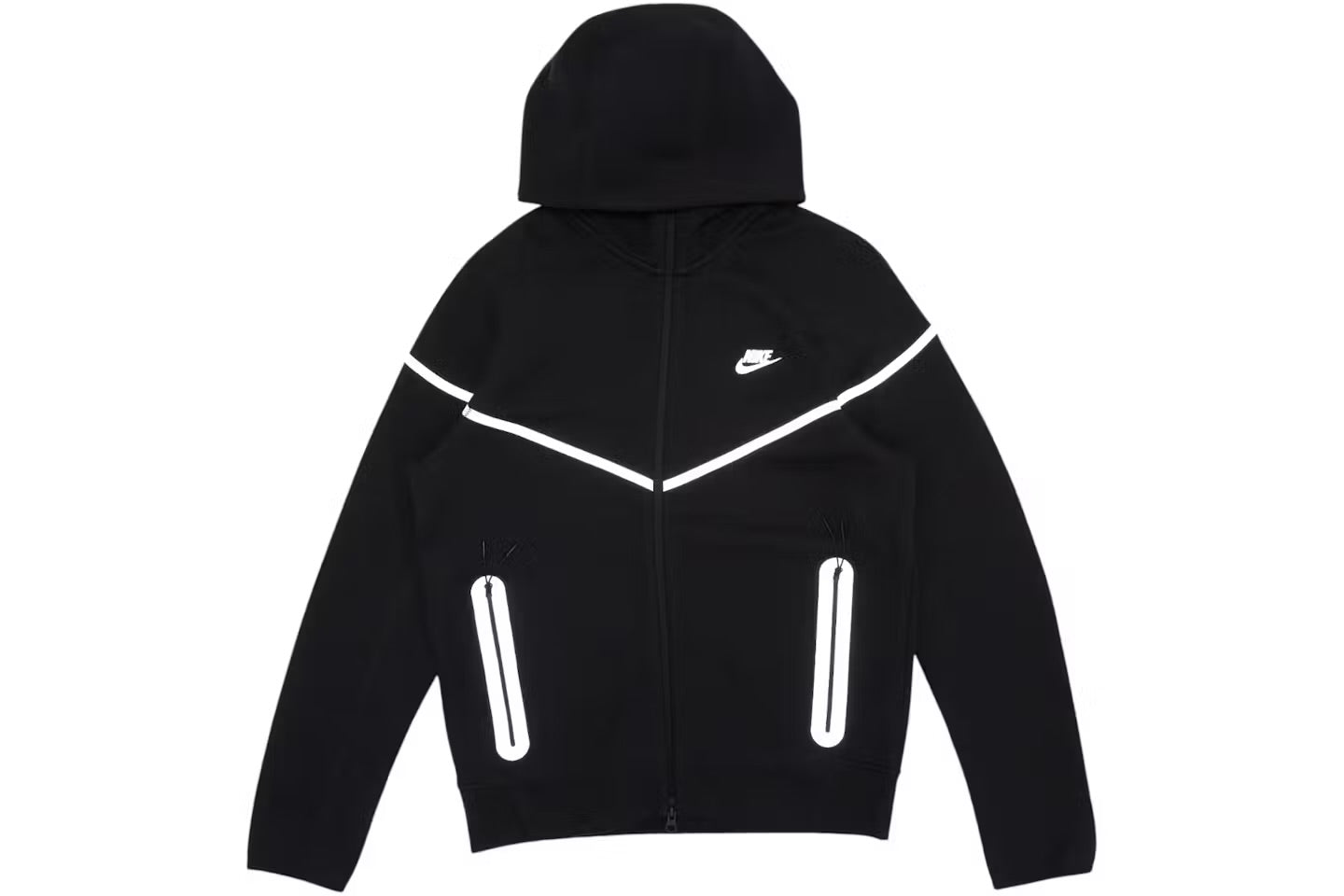 Nike Sportswear Tech Fleece Full Zip Windrunner Reflective Details HoodieBlack/Bemis Silver