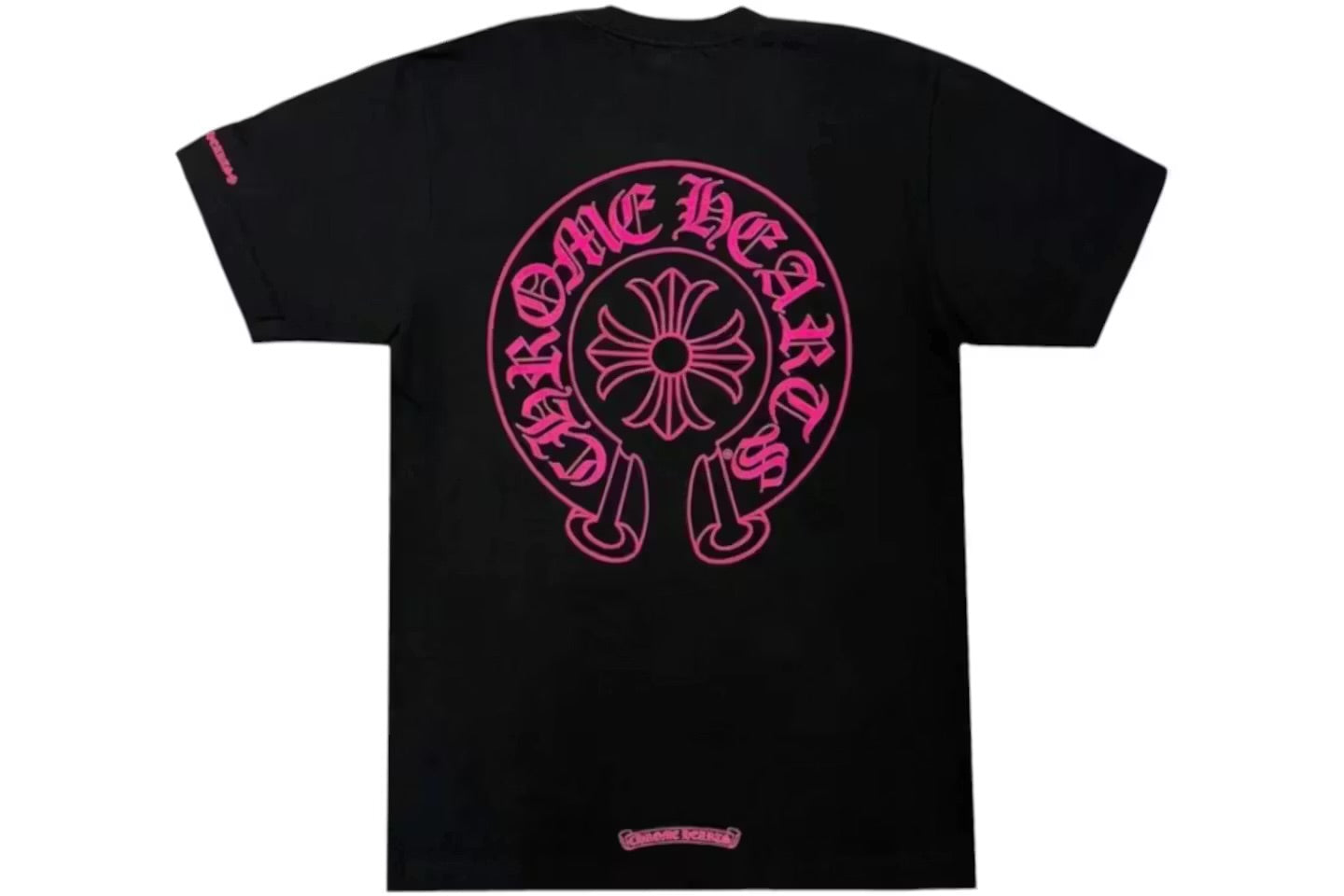 Chrome Hearts Pink Horseshoe Pocket Sleeve TeeBlack