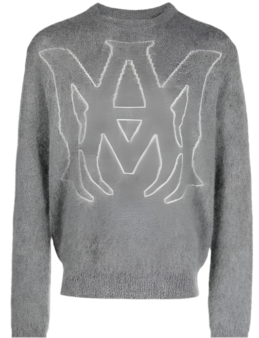 AMIRI
logo-jacquard mohair-blend jumper Grey