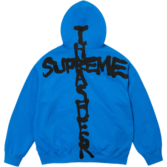 Blue Supreme Thrasher Zip Up Hooded Sweatshirt