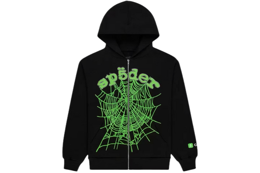 Sp5der Cash OG Web V2 Rhinestone Zip Hoodie
Black
