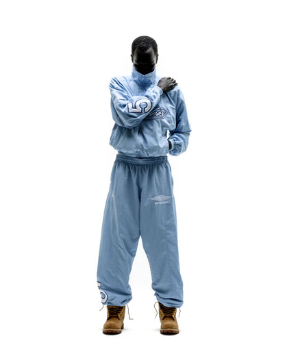 BLUE SCRIPT WARM UP JACKET SP5DER