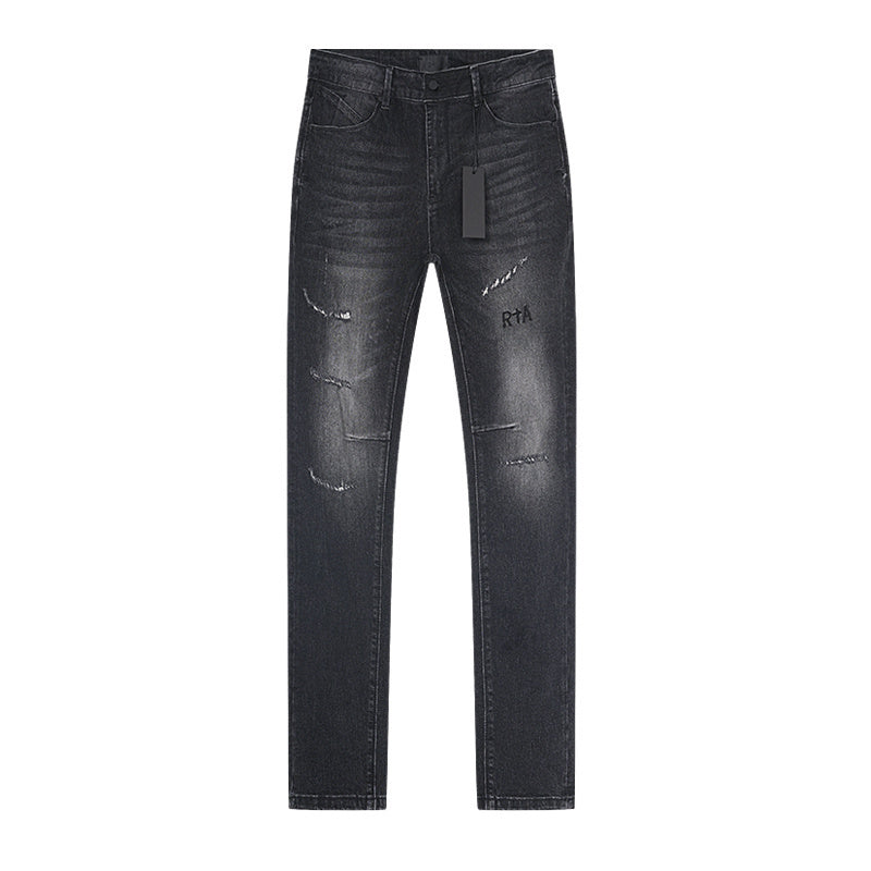 BRYANT RIPPED SKINNY JEAN DISTRESSED GREY R+A