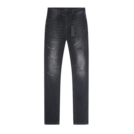 BRYANT RIPPED SKINNY JEAN DISTRESSED GREY R+A