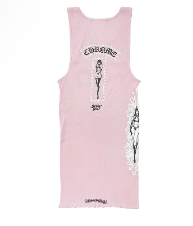 Chrome Heart "Pink" Deadly Doll Tank Top