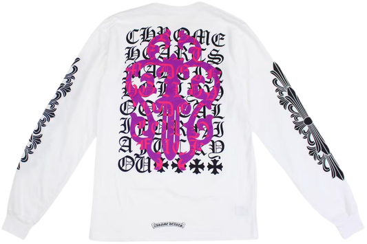 Chrome Hearts Eye Chart Dagger Longsleeve T-shirt
White/Pink