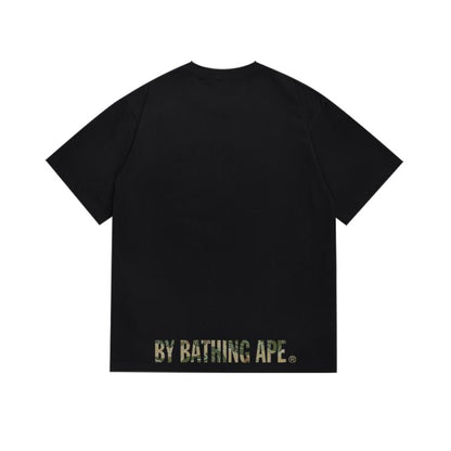 BAPE Layered Line Camo Ape Face Tee 'Black/Beige'